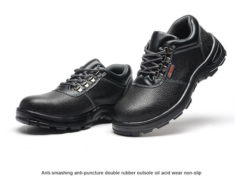 Safety shoes รองเท้าเซฟตี้ หนังแท้ พื้นยางกันลื่น หัวเหล็ก พื้นเสริมแผ่นเหล็ก