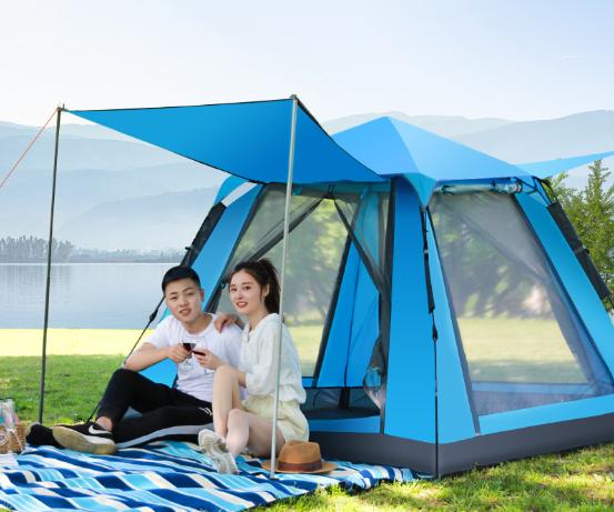 ดูภาพ เต๊นท์ สำหรับตั้งแคมป์รองรับถึง 3-4 คน ขนาด 220 x 220 x 165 CM หลังคา 2 ชั้น เสาทำจาดวัสดุ ไฟเบอร์กลาส 2 ประตู ทำชายคาได้ แถม เสาชายคา1 คู่ กันน้ำ tent สีฟ้า <br/>เพิ่มเติม เต๊นท์ สำหรับตั้งแคมป์รองรับถึง 3-4 คน ขนาด 220 x 220 x 165 CM หลังคา 2 ชั้น เสาทำจาดวัสดุ ไฟเบอร์กลาส 2 ประตู ทำชายคาได้ แถม เสาชายคา1 คู่ กันน้ำ tent สีฟ้า
