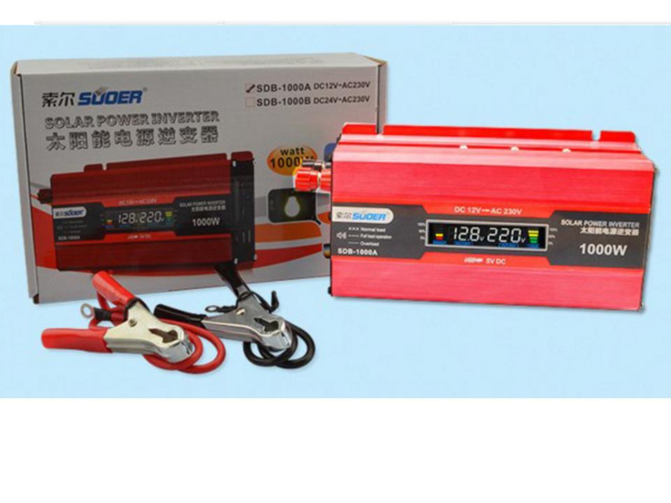  Inverter Modified Sine Wave 1000W DC12V- AC220V Power รุ่น SDB-1000A (SUOER)