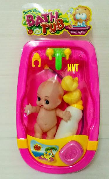  ของเล่นเด็ก ชุดตุ๊กตาอาบน้ำ อ่างจำลองอาบน้ำเด็ก เล็ก (สีชมพู)