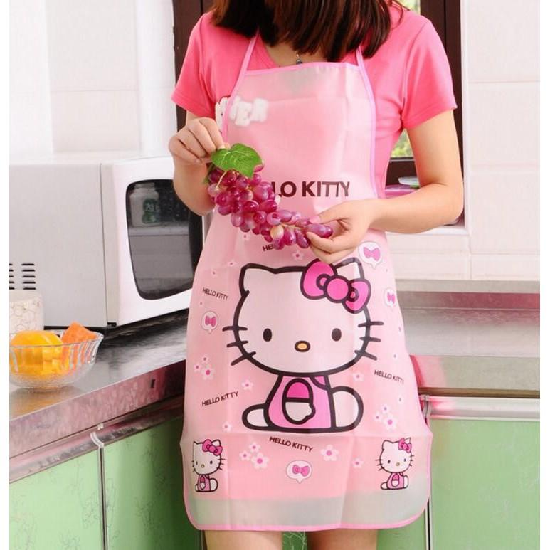 ผ้ากันเปื้อน ผ้ากันเปื้อนลายการ์ตูน  มี 4 แบบให้เลือก คิตตี้ โดราเอม่อน  มินนี่ และ กันน้ำ Hello Kitty   Doraemon  minnie ชุดกันเปื้อน ห้องครัว