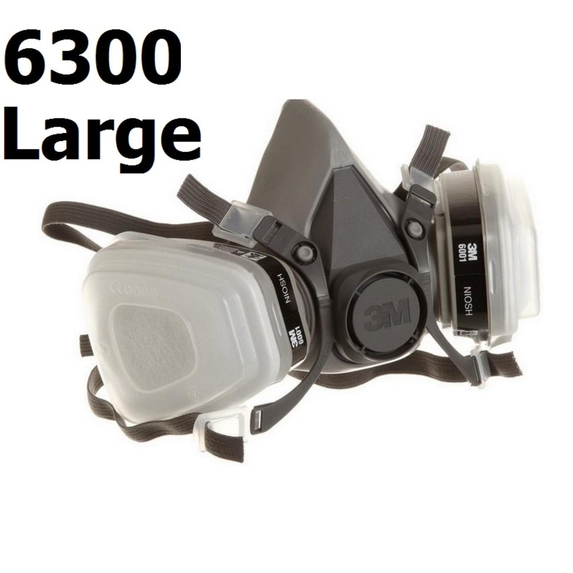 3M 6300 หน้ากากป้องกันสารเคมี/ฝุ่น ขนาดใหญ่ พร้อมตลับกรอง ฟิลเตอร์ ฝาครอบ 3M 6300 หน้ากากป้องกันสารเคมี/ฝุ่น ขนาดใหญ่ พร้อมตลับกรอง ฟิลเตอร์ ฝาครอบ
