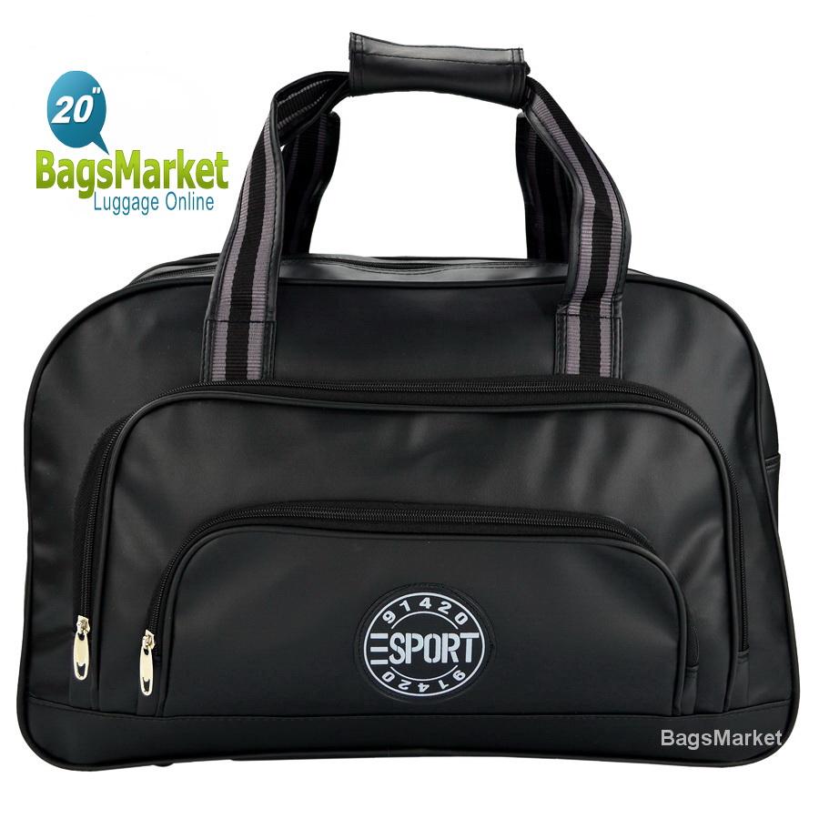 BagsMarket Luggage กระเป๋าเดินทางแบบถือ กระเป๋าแฟชั่น กระเป๋าทรงสปอร์ต กระเป๋าใส่เสื้อผ้า ขนาด 20 นิ้ว BF91420-3 Black-Grey
