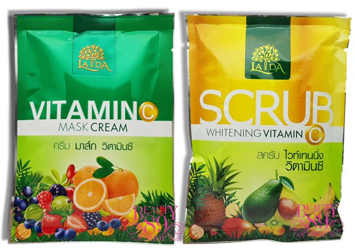 LADA scrub vitamin c ลดา สครับ ไวท์เทนนิ่ง วิตามินซี+มาส์ก วิตามินซีLADA