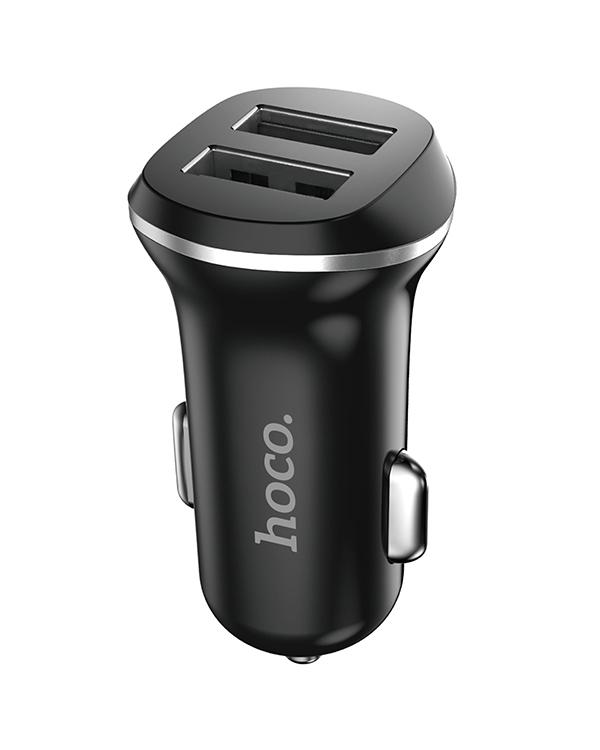 อุปกรณ์ชาร์จไฟ USB ในรถยนต์  Hoco รุ่น Z1 Dual USB Car Charger Adapter