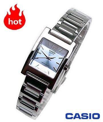 Win Watch shop Casio รุ่น LTP-1283D-2ADF นาฬิกาสำหรับคณผู้หญิง สายแสตนเลส หน้าปัดฟ้า  -มั่นใจ ของแท้ 100% รับประกันสินค้า 1 ปีเต็ม (ส่งฟรี เก็บเงินปลายทาง)