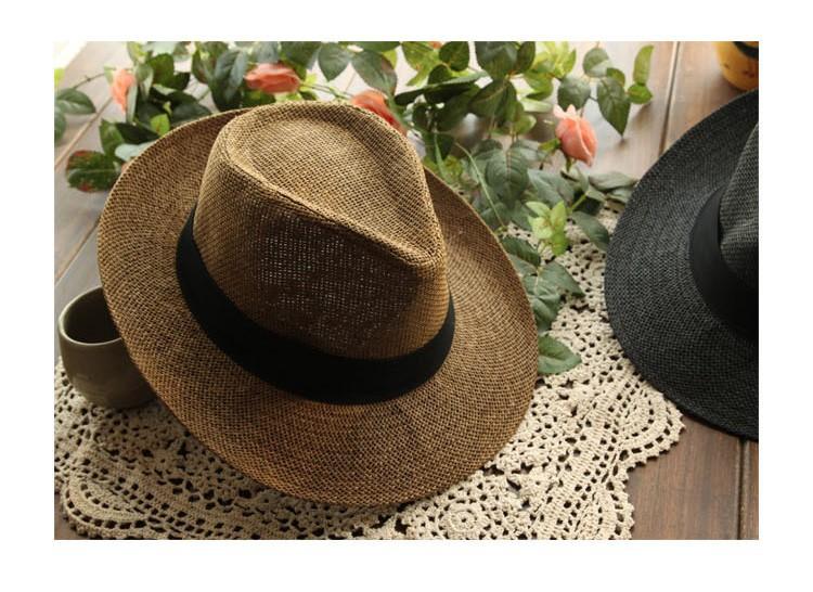 หมวกปานามา เบสิค Basic หมวกแฟชั่น หมวกปานามา หมวกสาน ใส่ได้ชาย-หญิง Straw fedora (ส่งจากไทย)