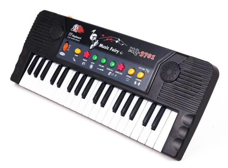 Electric Keyboard ของเล่นเครื่องดนตรีคีย์บอร์ด ออร์แกนสำหรับเด็ก พร้อมไมโครโฟน มีปุ่มแป้นกด37แป้นคีย์บอร์ด พร้องเสียงเดโมหัดเล่นดนตรี