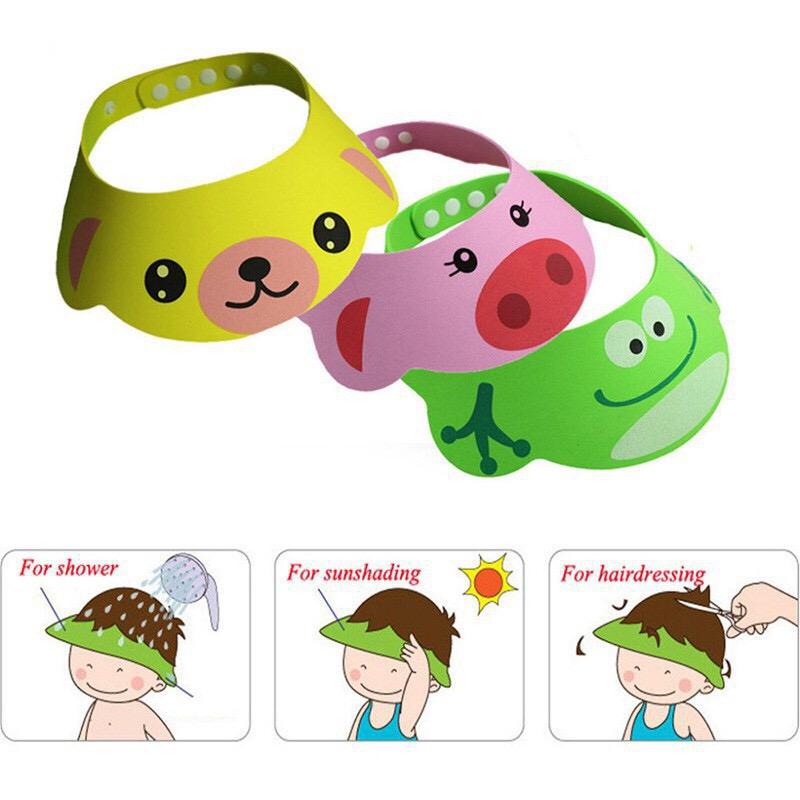 หมวกอาบน้ำ หมวกกันน้ำ หมวกกันแดด สำหรับเด็ก ลายกบสีเขียว  1 ชิ้น