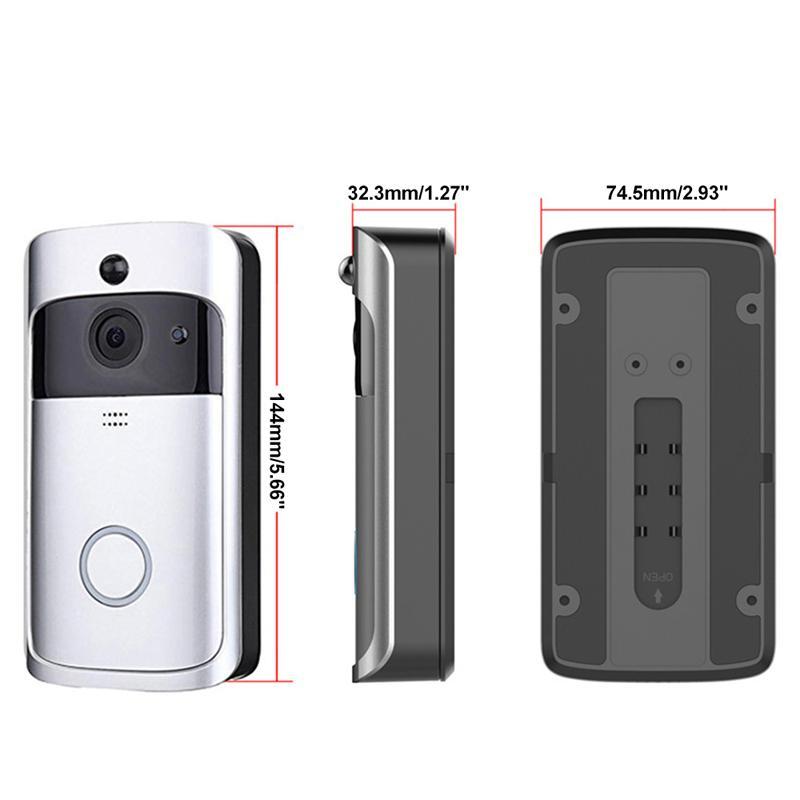 Night Vision APP Control for IOS Android HD WIFI Home Security Camera with Real-Time 2-Way Talk /& Video 1080P Video Doorbell 166/°Wide Angle PIR Motion Detection