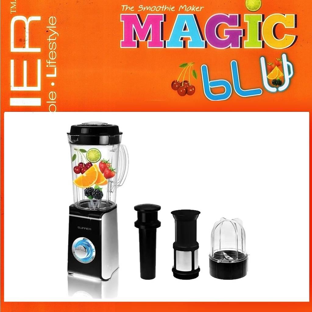 SUMMER MAGIC BLU ซัมเมอร์ เครื่องปั่นอเนกประสงค์ ทรงกลม สำหรับ น้ำผลไม้สด ซุป หรือสมูทตี้ ปั่น บด สับ ละเอียด ดีไซน์สวยงามด้วยไฟ LED รอบสวิตช์ มีระบบตัดไฟอัตโนมัติ และระบบล็อกนิรภัย (Safety Lock)