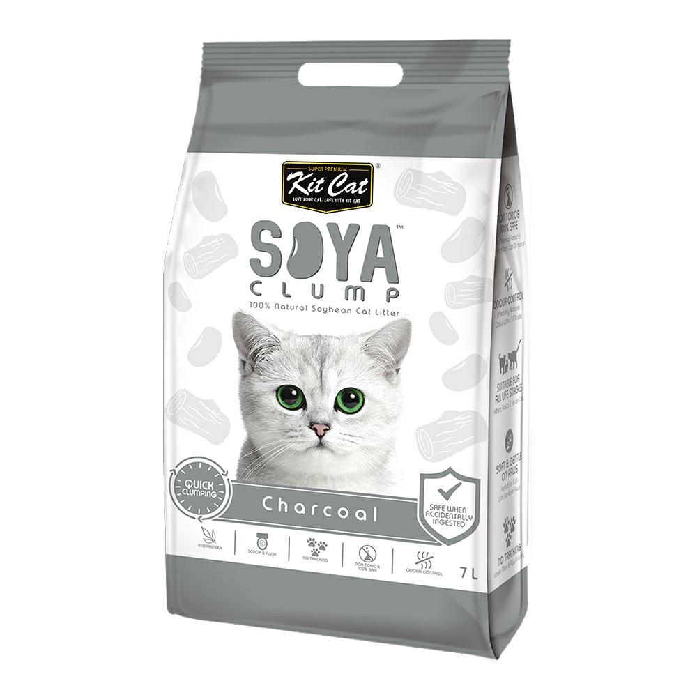 Kit Cat Soya Clump กลิ่น Charcoal ทรายแมวเต้าหู้ ขนาด 7 ลิตร