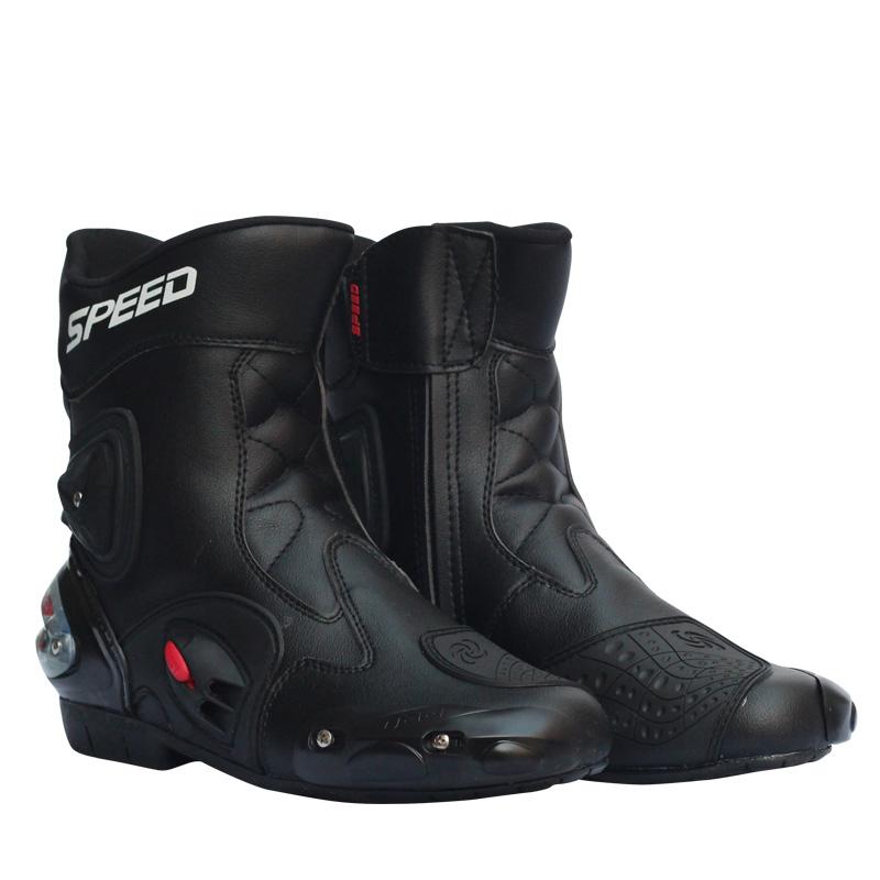 LKN Ankle Joint Protective Gear Motorcycle Boots Shoes for Riding Racing White