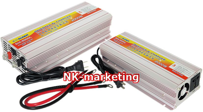 อินเวอร์เตอร์ 12v 2000w SUOER (SUA-2000C) เครื่องแปลงไฟรถยนต์เป็นไฟบ้าน 12v to 220v มีระบบชาร์จแบตเตอรี่ในตัว สามารถใช้งานเป็นระบบ UPS ได้