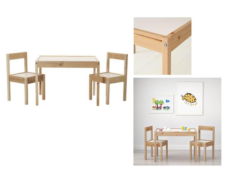 เล็ทท์ เซ็ทโต๊ะเด็กและเก้าอี้ 2 ตัว สีน้ำตาลอ่อน ไม้สน (childrens Table With 2 Chairs, White, Pine) By Ladylazada.