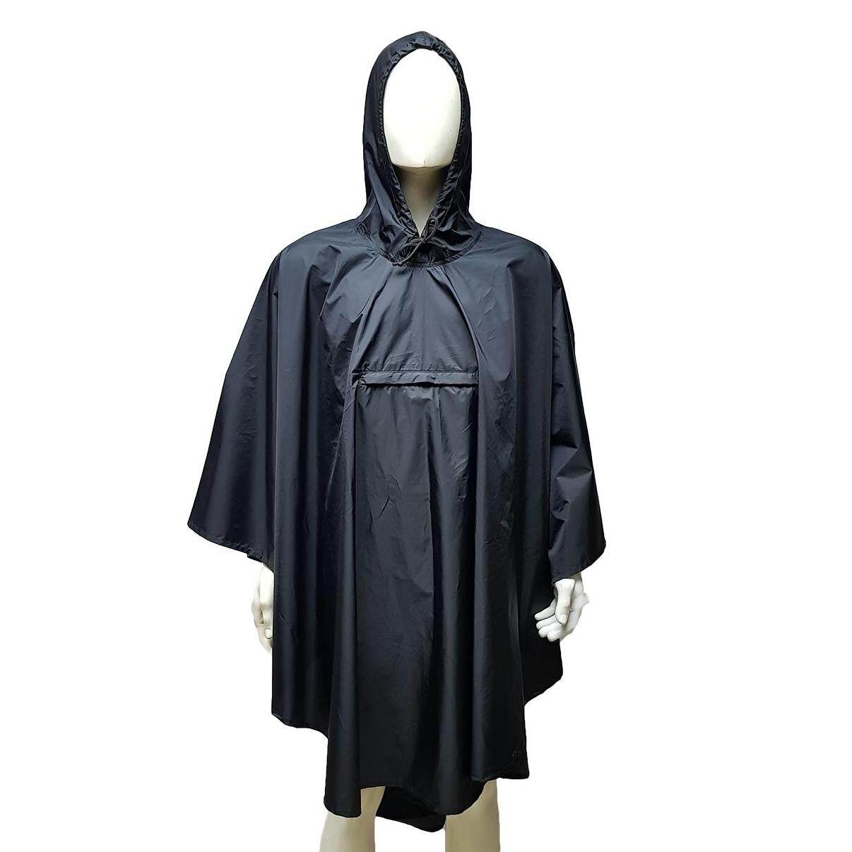 Rainwear Poncho light and packable waterproof nylon coated  เสื้อคลุมกันฝน วัสดุดี พับเป็นกระเป๋าได้ในตัว สวมใส่ง่าย มีเวลโคร(ตีนตุ๊กแก)ติดด้านข้าง พกพาสะดวก