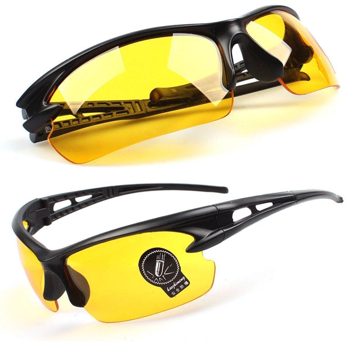 แว่นกันแดด เลนส์สีเหลือง แว่นกันแสงยูวี UV400 แว่นตาใส่ขี่จักรยาน ใส่เดินเล่น แว่นกันลม แว่นใส่ขับรถกลางคืน แถมฟรี!!! ผ้าเช็ดแว่น