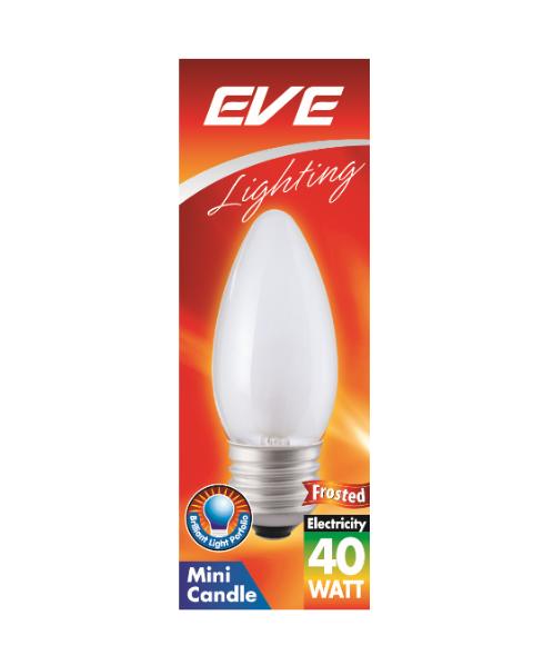 มาใหม่ | EVE หลอดไส้ทรงจำปา ฝ้า  40W E27 สีขาว