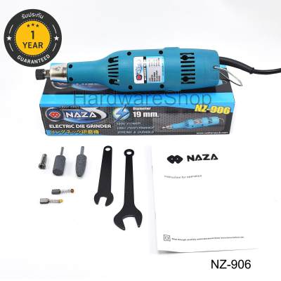 NZ-906 เครื่องเจียร แต่งพิมพ์ คอตรง คอยาว เจียร แยง ขัด ตัด แต่ง ทุกวัสดุ ฟรี ดอกหินเจียร แกน 6 มม. และ ที่จับดอก ขนาด 6 มม.และ 2 หุน (6.35)  เครื่องเจีย 6MM (1/4?) DIE GRINDER   2 Pcs Cylindrical Mounted Grinding Stone Free 2pcs 1/4