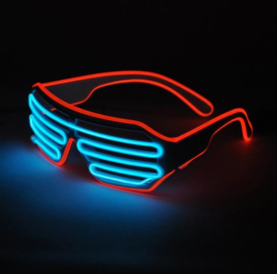 แว่นตา มีไฟ LED ปรับแสง ความเร็ว ได้ 3 ระดับ Led Light Up Neon Shutter Party Glasses for Parties Decorations มี 3 สีให้เลือก