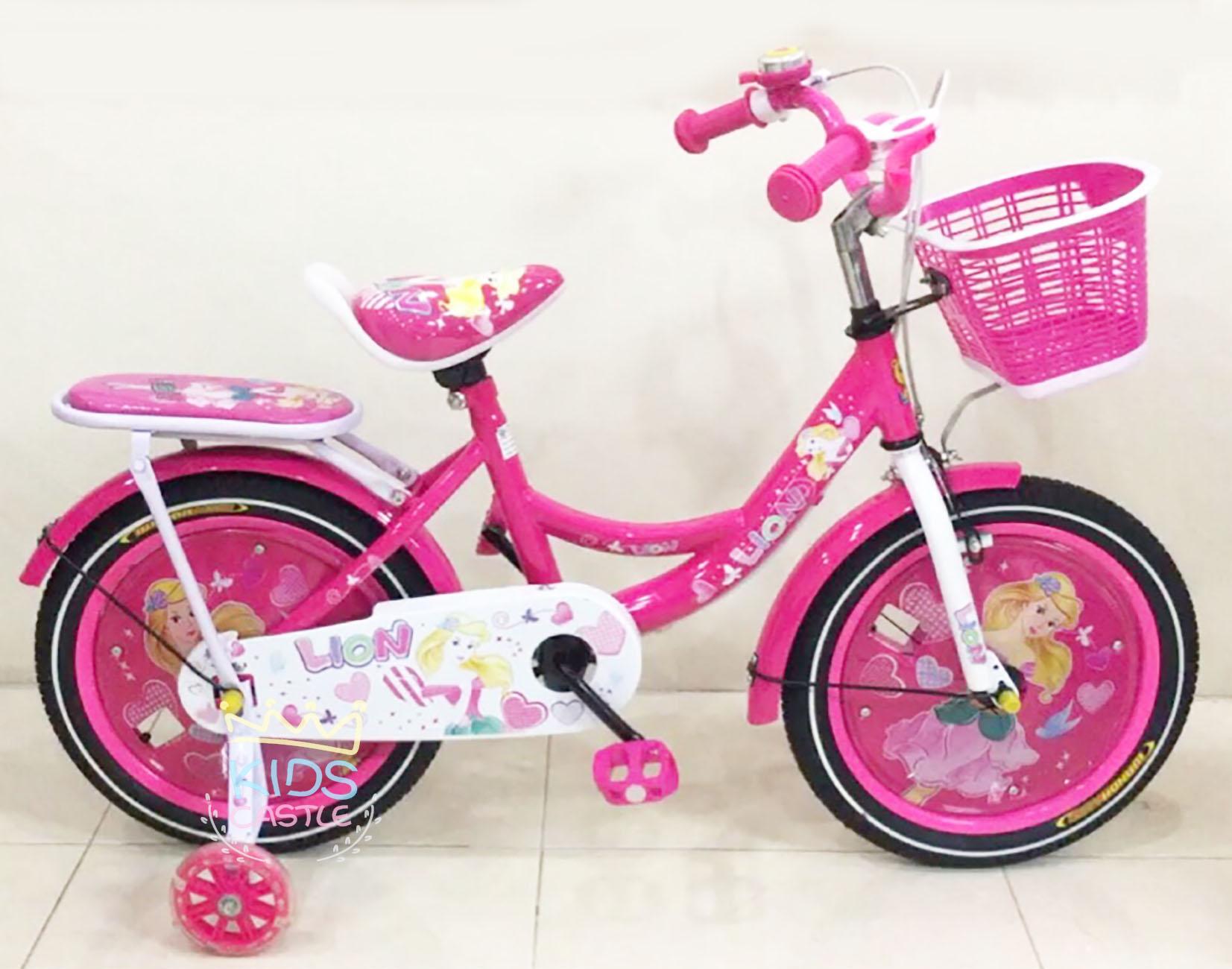 Kids castle รถจักรยานเด็กลายเจ้าหญิงสีชมหวาน ขนาด 12
