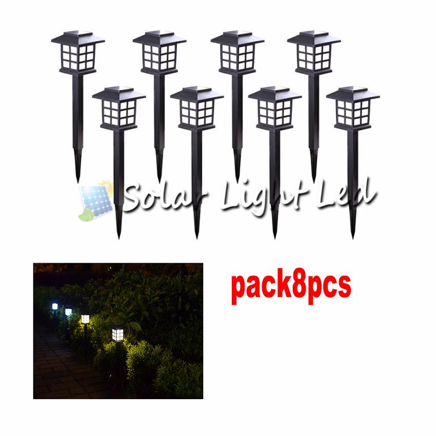 Pack8pcs Solar light 1 LED ไฟปักสนาม  ไฟเหลือง