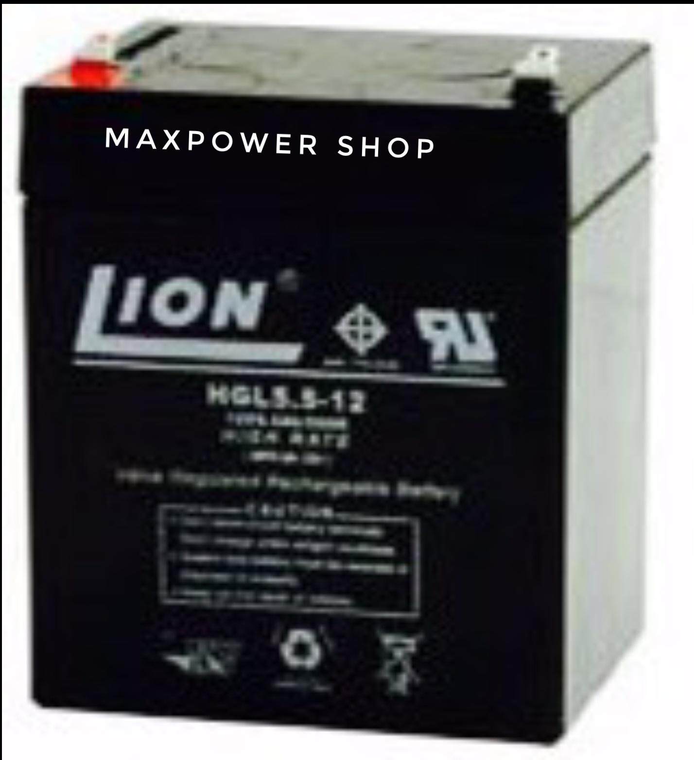 Maxpower แบตเตอรี่ ยูพีเอส Battery UPS แบตเตอรี่แห้ง ขนาด 12V 5.5 ah มาตรฐาน มอก. รุ่น lion 12v 5.5 ah