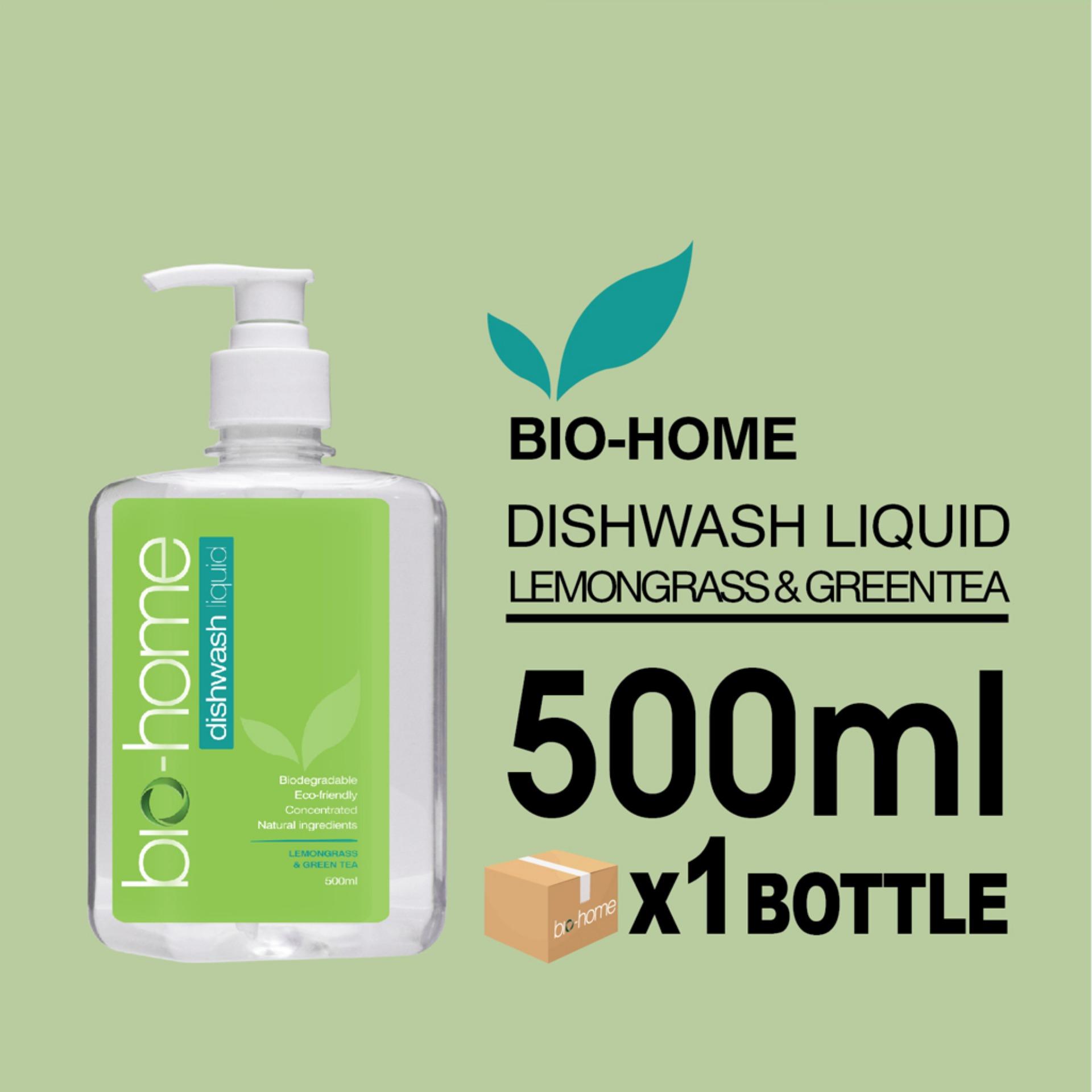 Bio-Home Dishwash Liquid (Lemongrass & Green Tea) ไบโอโฮม ผลิตภัณฑ์ล้างจานกลิ่นตะไคร้ผสมชาเขียว 500 มิลลิลิตร x 1 ขวด