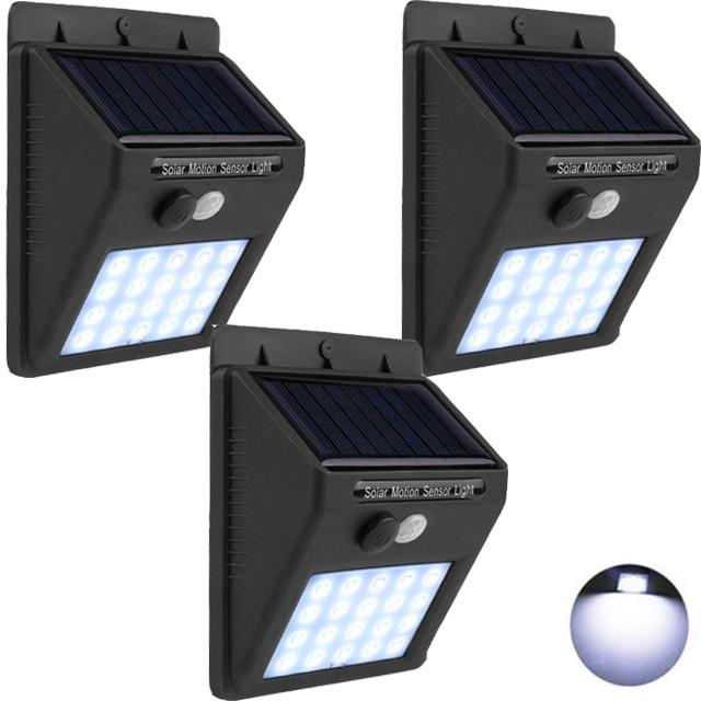 3PCS Solar motion sensor light ไฟติดผนังโซล่าเซลล์พลังงานแสงอาทิตย์ 20 led