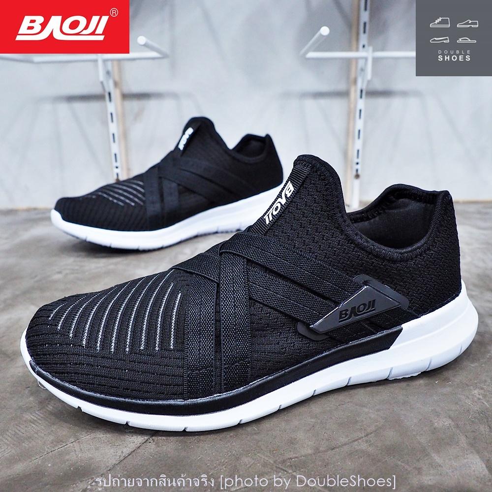 Baoji รองเท้าวิ่ง รองเท้าผ้าใบ สลิปออน รุ่น BJM332 สีดำ ไซส์ 41-45