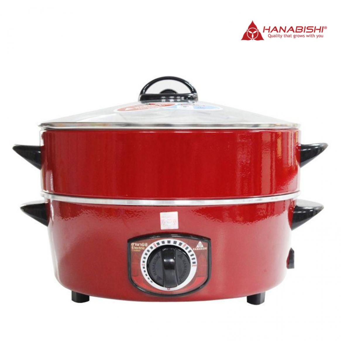 HANABISHI กระทะไฟฟ้า 12 นิ้ว รุ่น HEP-16SG - Red Electric Pan