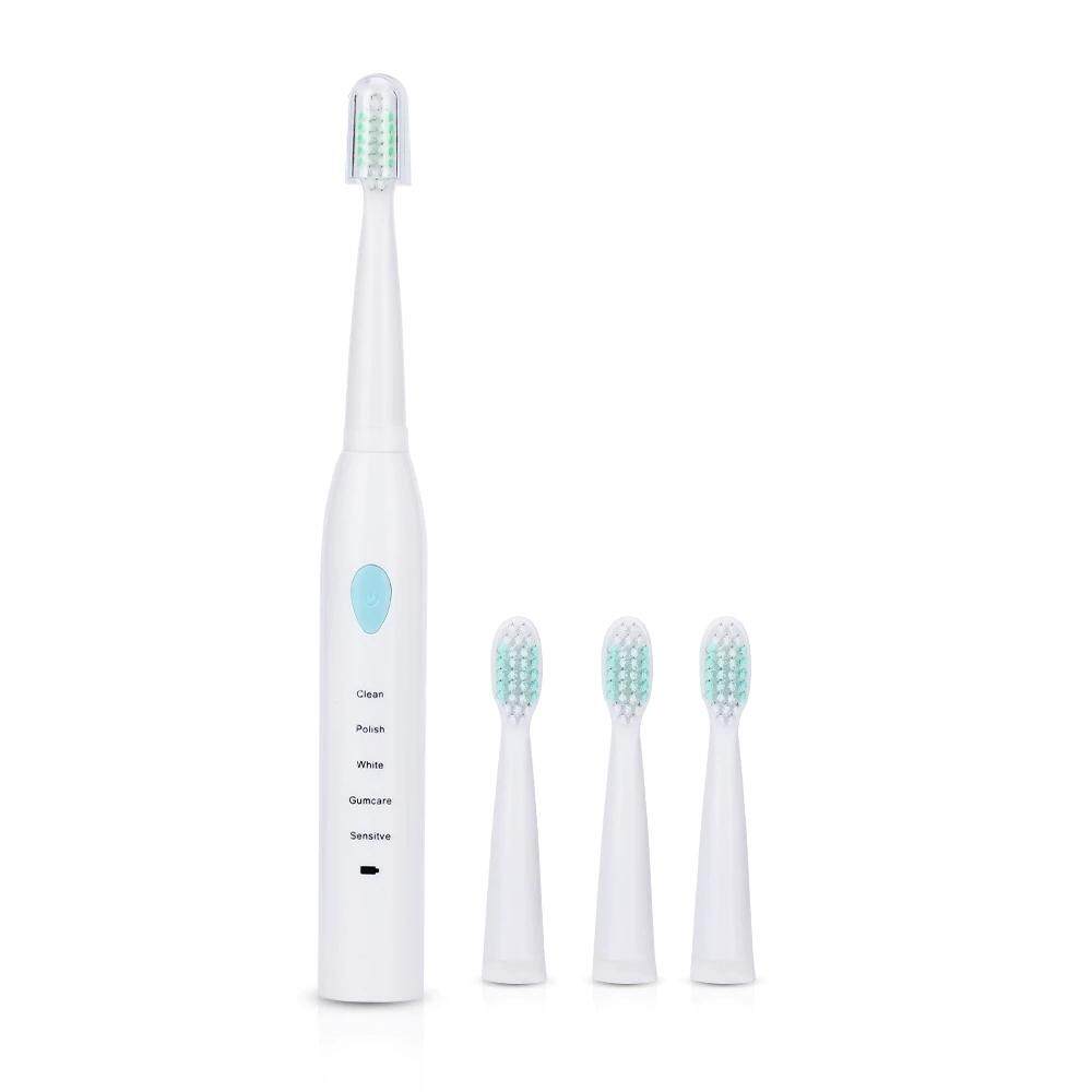 แปรงสีฟันไฟฟ้า ช่วยดูแลสุขภาพช่องปาก กาญจนบุรี เเปรงสีฟันไฟฟ้า ขจัดคราบพลัค Sonic electric toothbrush พร้อมส่งเก็บเงินปลายทางได้ ของแท้ 100  หัวแปลง 4 ชิ้น