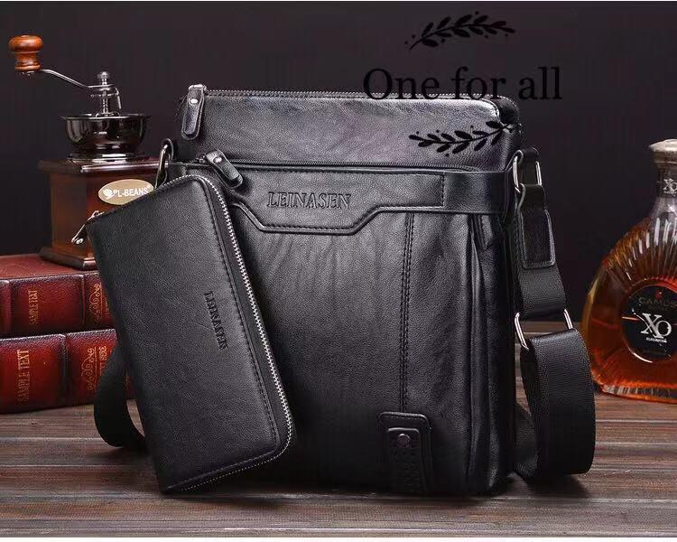 พร้อมส่ง กระเป๋าผู้ชาย กระเป๋าสะพายข้างผู้ชาย กระเป๋า LEINASEN รุ่น 15036 (ฟรีกระเป๋าตังค์สีดำ1/ใบ )