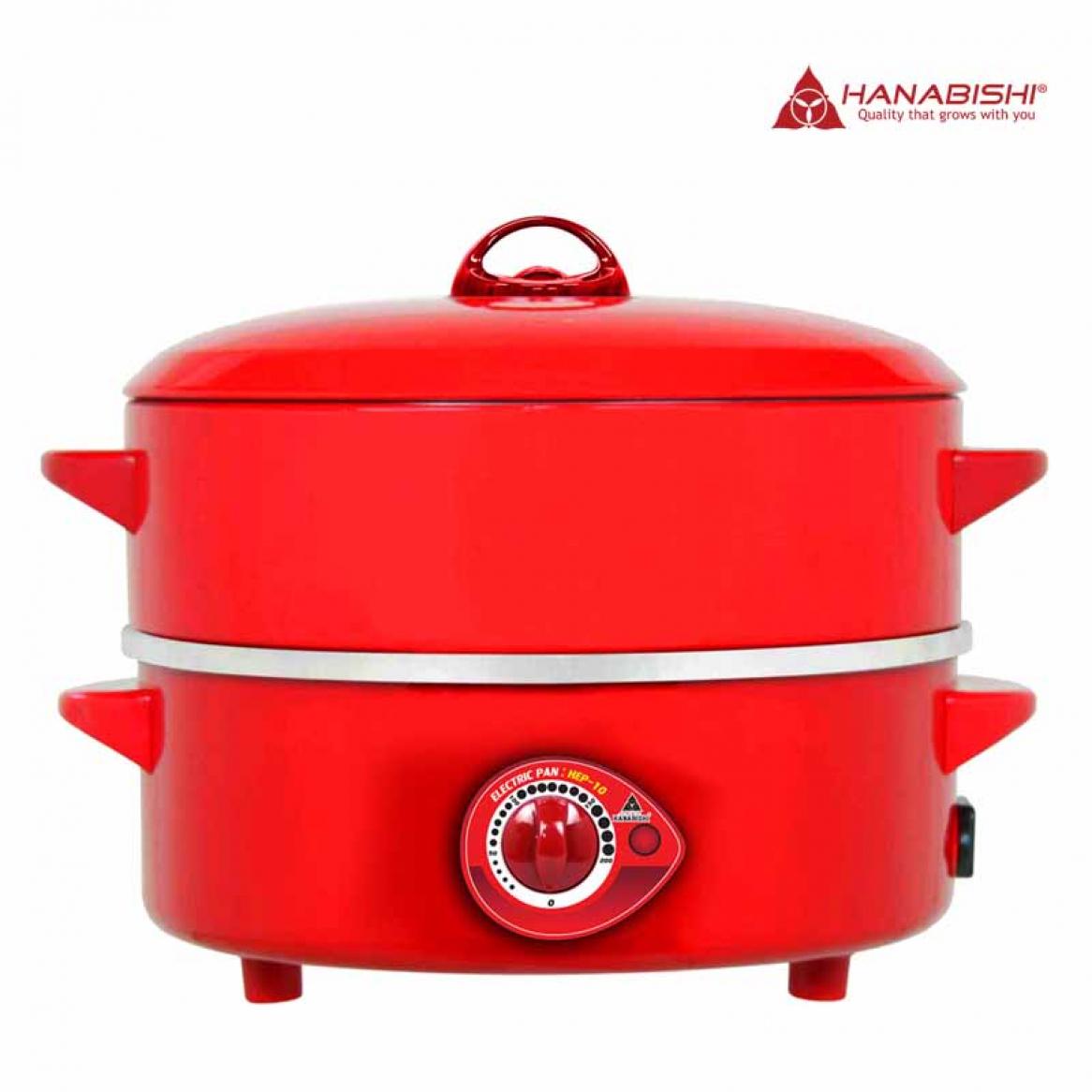 Hanabishi กระทะไฟฟ้า รุ่น HEP-10S - สีแดง Electric Pan  Gill Pans