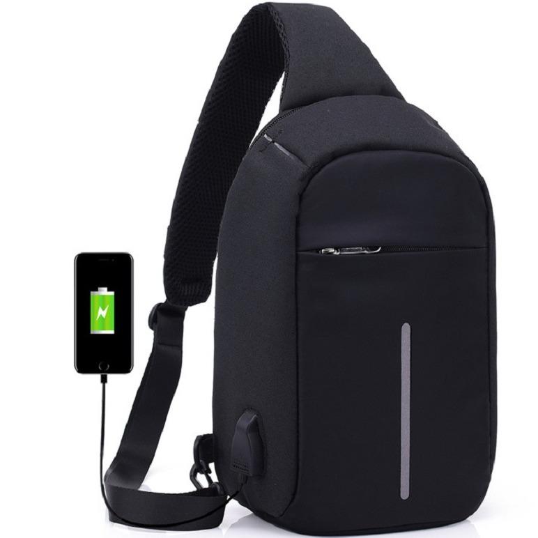 Bag กระเป๋าเป้นิรภัยแล็ปท็อป Backpack +USB  สีดำ รุ่น 180 