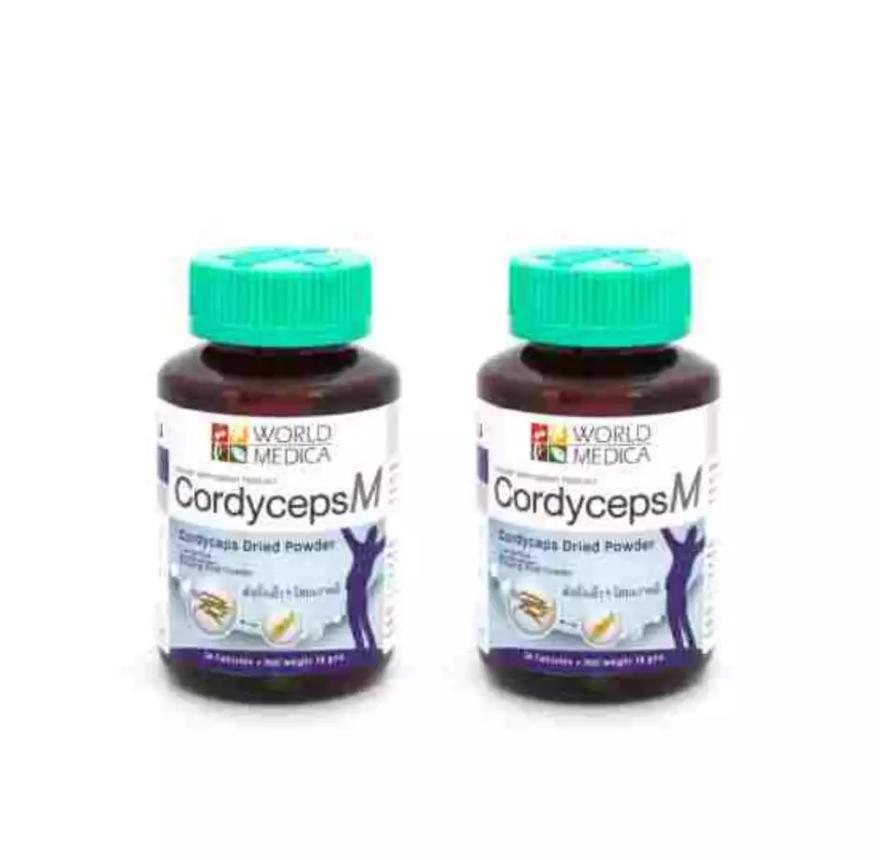 แพคคู่ ถั่งเช่าสกัดผสมโสม ขาวละออ CordycepsM ขนาด 36 เม็ด สำหรับผู้ชาย