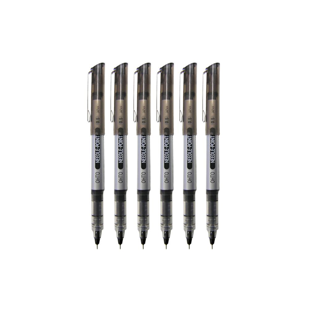 OHTO Pen JAPAN ปากกา ปากกาหมึกน้ำหัวเข็ม CFR-155NP SC 0.5 Black - 6 ด้าม