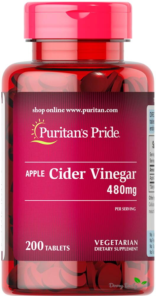 (BB April 2020) Puritan Apple Cider Vinegar x 200 เม็ด แอปเปิ้ลไซเดอร์วีนีการ์ น้ำส้มสายชูหมัก จากผลแอปเปิล ช่วยนาการขับถ่าย ควบคุมน้ำหนัก