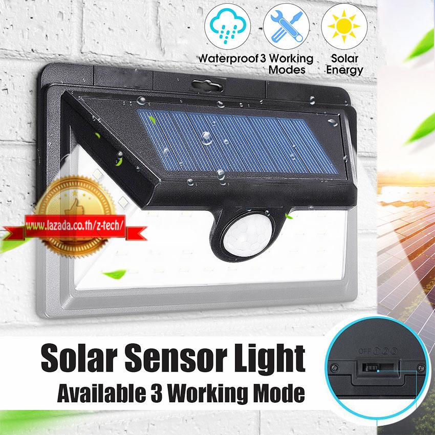 Solar light motion sensor 36led three way ไฟติดผนังโซล่าเซลล์พลังงานแสงอาทิตย์ ตัวเล็กกะทัดรัด 3 โหมด
