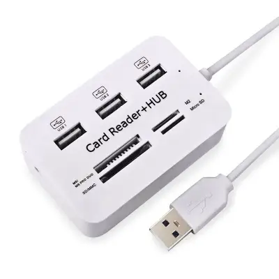 USB Hub Combo 2.0 3 Ports Card Reader High Speed Multi USB Splitter Hub USB Combo All In One for PCnotebook Computer Accessories 4 คะแนน