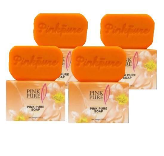  สบู่พิงค์เพียว ลดฝ้า Pink pure soap 100 กรัม (4 ก้อน )