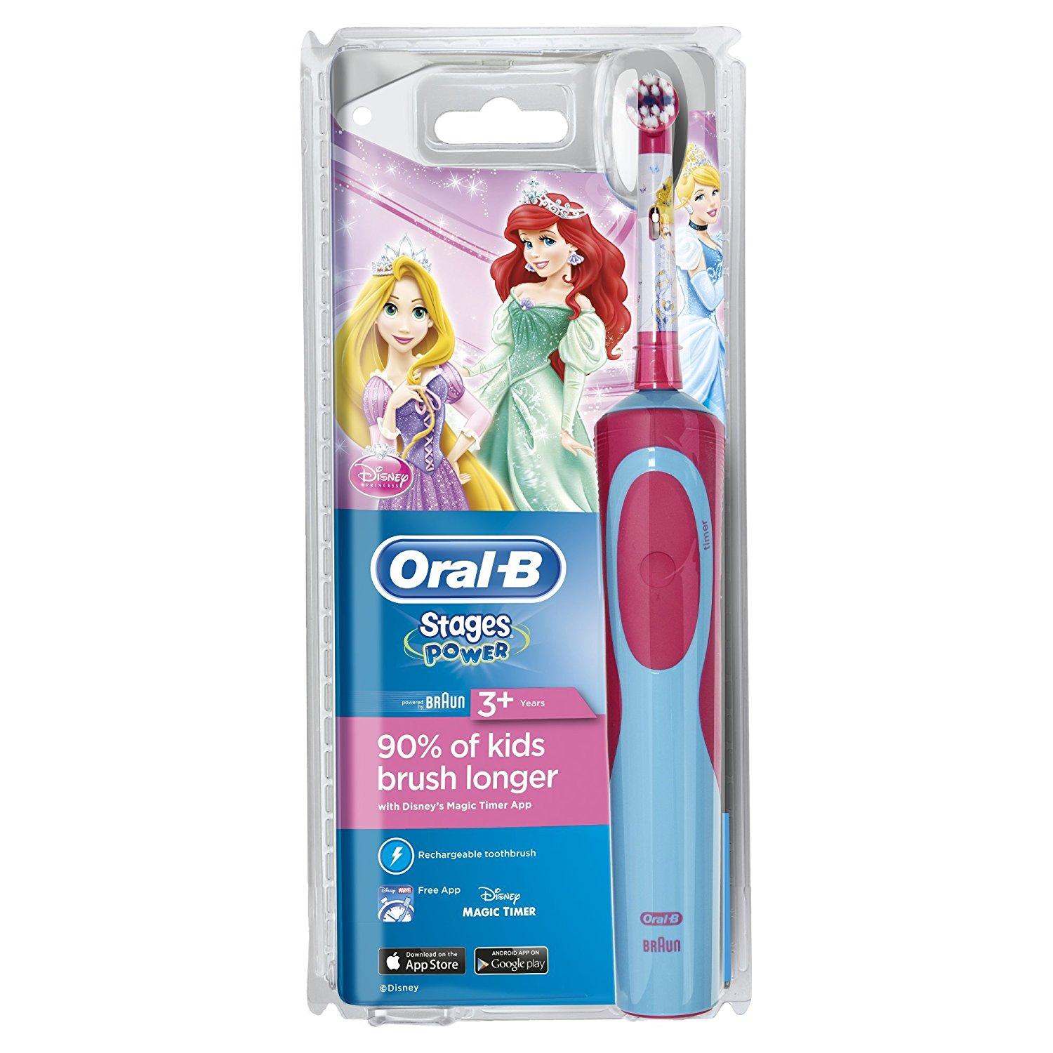 แปรงสีฟันไฟฟ้าเพื่อรอยยิ้มขาวสดใส บุรีรัมย์ แปรงสีฟันไฟฟ้าสำหรับเด็ก Oral B Stages Power Kids Electric Toothbrush  Disney Princesses