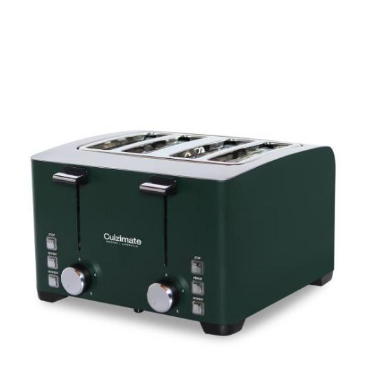 CUIZIMATE เครื่องปิ้งขนมปัง 4 แถว รุ่น RBSTOAST4 สีเขียวเข้ม กำลังไฟ 850 วัตต์