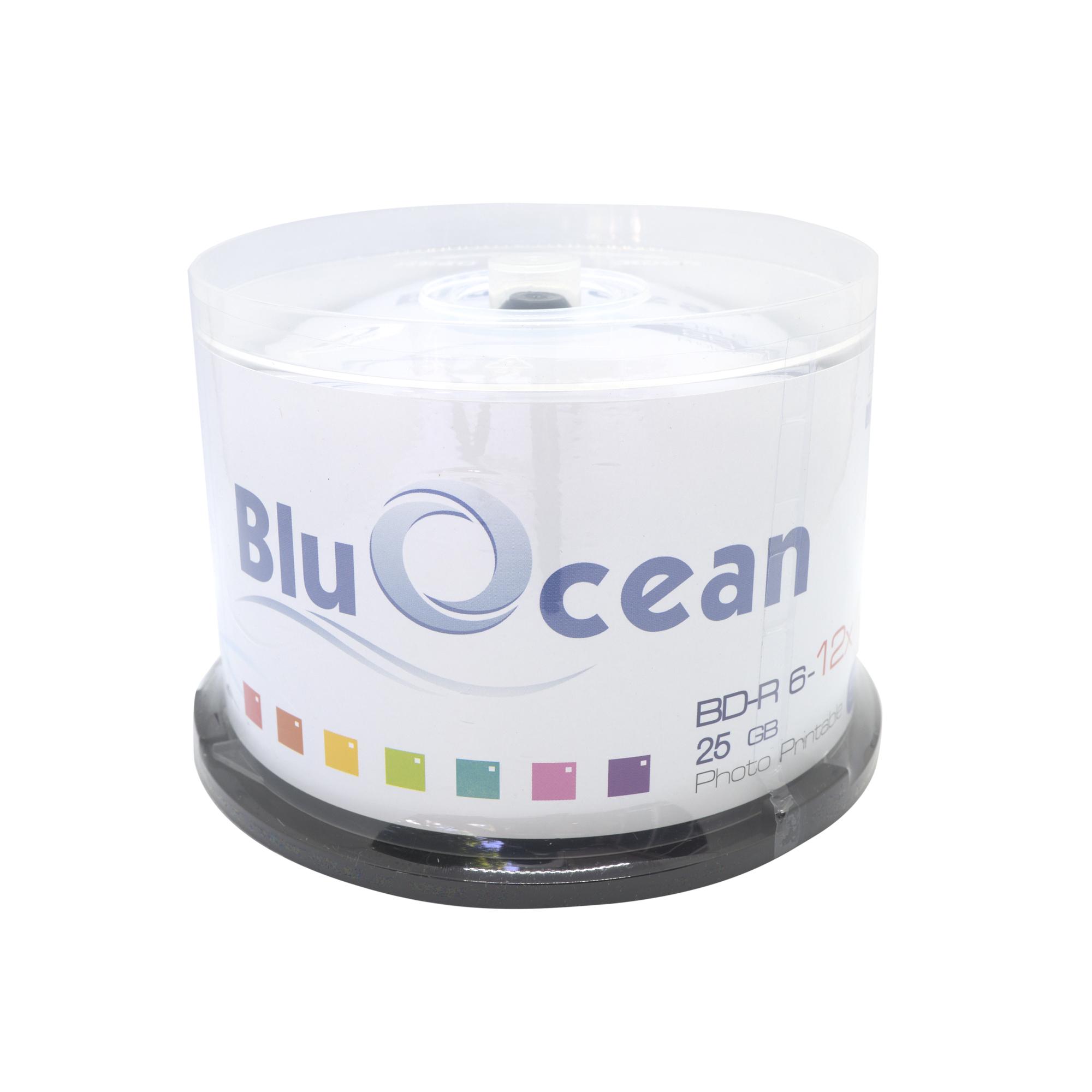 งานพรีเมี่ยม Bluocean Bd-R 25 Gb แผ่นเปล่าบลูเรย์ 6x Bluray White Inkjet หน้าปรินท์ได้ แพค 50 แผ่น. 