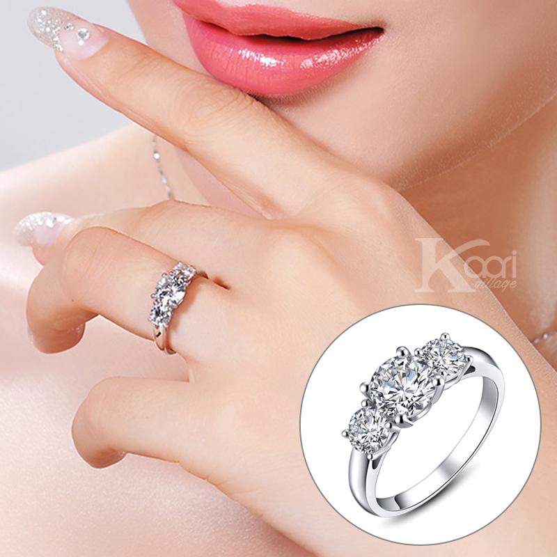 Kaari แหวนเงินแท้ ดีไซน์แหวนเพชรสวิส เครื่องประดับ แหวนผู้หญิง Sterling Silver 925 Fashion Jewelry Women Ring รุ่น R0022 เบอร์ 6-9