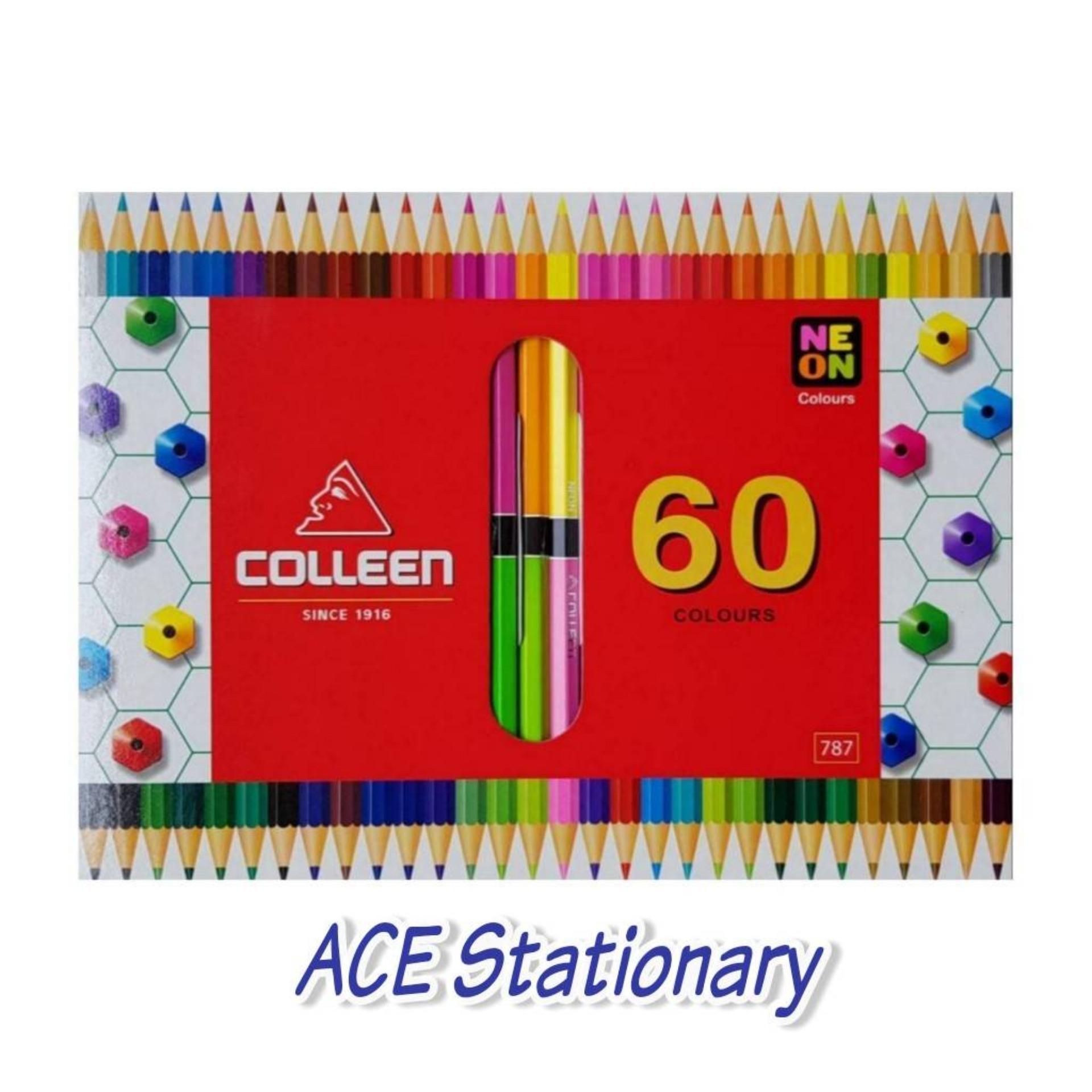 Colleen สีไม้คอลลีน 2 หัว 30แท่ง 60 สี รุ่น787(แท่งเหลี่ยม)