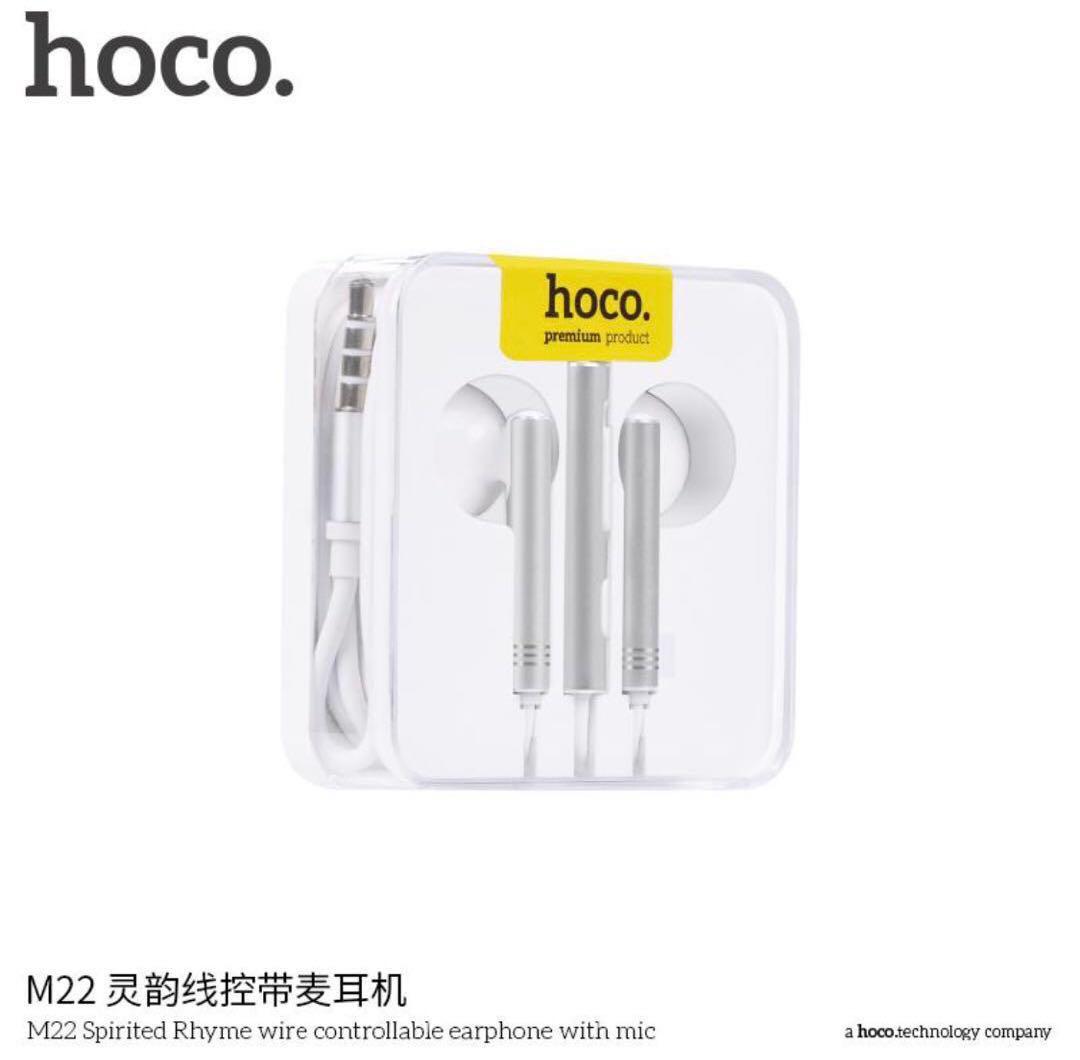 หูฟัง Hoco M22 ทรงเดียวกับหูฟัง iPhone มีไมค์ มีปุ่ม เพิ่ม/ลดเสียง และปุ่มรับสาย