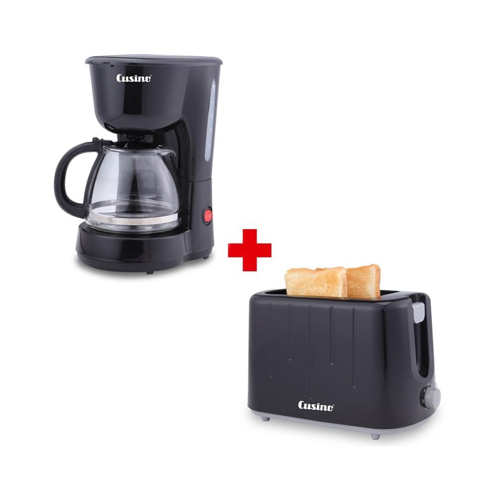 (ส่งฟรี) เซตเครื่องต้มกาแฟและเครื่องปิ้งขนมปัง CUSINO รุ่น COSMO (2 ชิ้น/เซต)