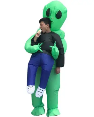 Green Alien costume Inflatable costume Cosplay costume Funny Suit Party costume Fancy Dress Halloween Costume for adult kids