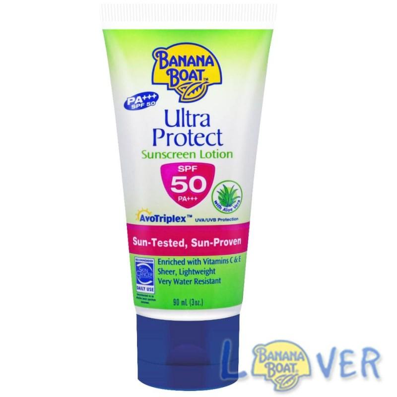 โลชั่นกันแดดผสมอโรเวร่าและวิตามินอี Banana Boat Ultra Protect Sunscreen Lotion SPF50 PA+++